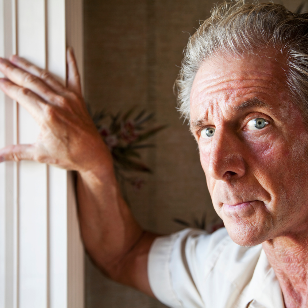 older man contemplates abuse in later life